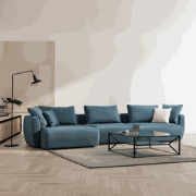 Hoekbank Links Maya Blauw