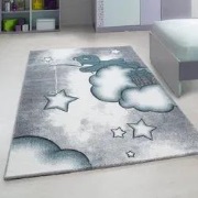 Kids Kinderkamer Beer Blauw vloerkleed - - 140 X 200 CM