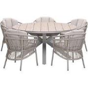 Garden Impressions Sorong tuinset 6-delig - Tulli tuintafel Ø148x75 cm...