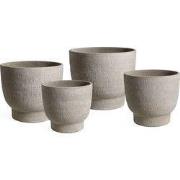 PTMD Pride Cream GRC Pot Round On Foot Set Of 4