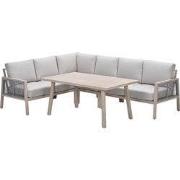 Decala aluminium lounge-dining set - licht eikenlook