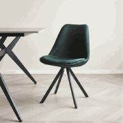 Eetkamerstoel Jace Velvet Groen - Zonder Armleuningen