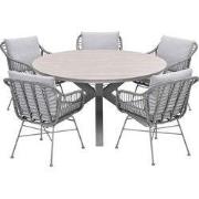 Garden Impressions Lucas tuinset 6-delig valley sand - Tulli tuintafel...