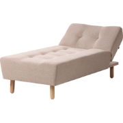 ALSTEN - Chaise longue - Lichtbeige - Symmetrisch - Polyester