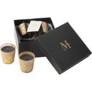 J-Line - Box Van 4 Geurkaarsen M-chic Glas Goud/zwart-20u - 6.5x6.5x7....