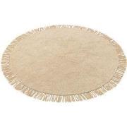 J-Line - Tapijt Rond+franjes Licht Beige - 150x150x2cm
