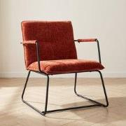 Moderne fauteuil koper chenille stof Hailey