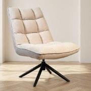 Scandinavische fauteuil 360° draaibaar Beige Bouclé stof Yuki