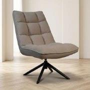 Scandinavische fauteuil 360° draaibaar Taupe Bouclé stof Yuki