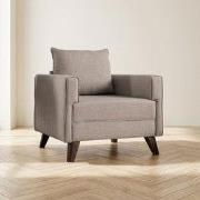 Landelijke fauteuil Beige melange geweven stof Bella
