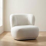 Japandi fauteuil wit bouclé Livorno