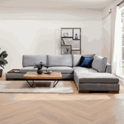 Hoekbank Rechts Tulip Donker Grijs - Met Hocker