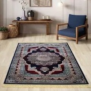 Isfahan vloerkleed - Oosters Medaillon Klassiek - Blauw / Rood - 240 X...