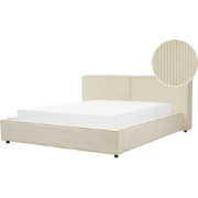 LINARDS - Bed - Beige - 160 x 200 cm - Corduroy