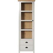 Vitrine 1 porte en verre trempé et 2 tiroirs L65 cm - LANDSIDE