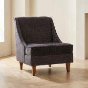 Fauteuil antraciet chenille stof landelijk klassiek Ella