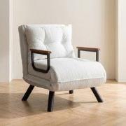 Landeijke slaapfauteuil Crème teddystof Sando