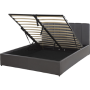DREUX  - Bed met opbergruimte - Donkergrijs - 140 x 200 cm - Kunstleer