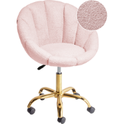 ANNABELLE - Bureaustoel - Pastelroze - Bouclé