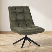 Industriële draaifauteuil groen eco-leer 360° draaibaar Yuki
