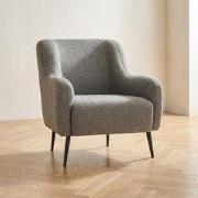 Moderne fauteuil Grijs linnen stof met hoge poot Revos