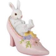 Clayre & Eef Decoratie Beeld Konijn 13x5x12 cm Wit Kunststof