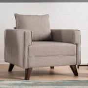 Landelijke fauteuil Beige melange geweven stof Bella