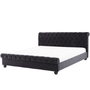 AVALLON - Waterbed - Zwart - 180 x 200 cm - Fluweel