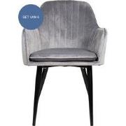 QUVIO Stoel - Benito - Antraciet - 6 stuks