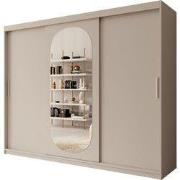 Meubella - Kledingkast Bodhi - Beige - 250 cm - Met spiegel