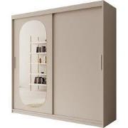 Meubella - Kledingkast Bodhi - Beige - 200 cm - Met spiegel