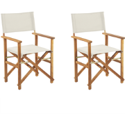 CINE  - Tuinstoel set van 2 - Lichtbruin/Gebroken wit - Polyester