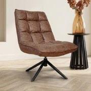 Industriële draaifauteuil cognac eco-leer 360° draaibaar Yuki