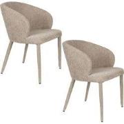 Housecraft Living Tamsin Eetkamerstoelen Gestoffeerd Beige - Set van 2
