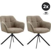 2x Eetkamerstoel Jesse - Linnen Taupe