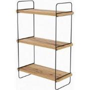 Hangende wandplank met decoratie in grenen en zwart, H 66 cm - PULALIS