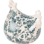 Clayre & Eef Decoratie Beeld Kip 12x11x13 cm Beige Keramiek