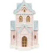 Clayre & Eef Gingerbread house met LED 10x8x16 cm Roze Polyresin