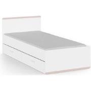 Lit met een afmeting van 90X190/200 cm in wit, omkeerbaar stormblauw o...