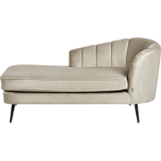 ALLIER - Chaise longue - Beige - Rechtszijdig - Fluweel