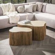 Hoyz Collection - Salontafel Nuovo Shamrock Set Van 2 - Massief Mango ...