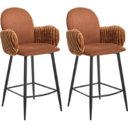 AMITY - Barstoelen set van 2 - Bruin - Polyester