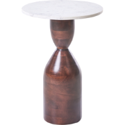 WALLULA - Bijzettafel - Bruin - Mangohout/Marmer
