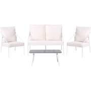 USTICA - Loungeset 4-zits - Wit - Staal