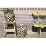 Set v 2 Bamboe Manden-38x38cm/31x31cm-Zwart/Naturel-Housevitamin