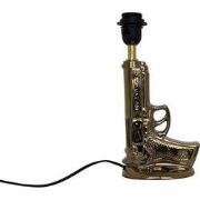 Gouden Pistool Lamp incl zwarte lak kap-30x46cm-Keramiek-Zwart-Housevi...