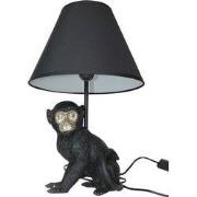 Aap Lamp-17x46cm-Inclusief gloeilamp en lampenkap-Polyresin-Zwart-Hous...