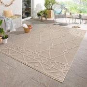 Tenedo Indoor & Outdoor Beige vloerkleed - Geruit - 80 X 250 CM