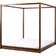 HERLIERE - Hemelbed - Donkerbruin - 180 x 200 cm - Rubberhout