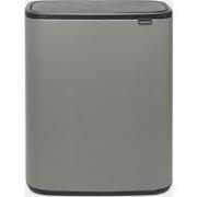 Bo Touch Bin, met 2 binnenemmers, 2 x 30 liter - Mineral Concrete Grey